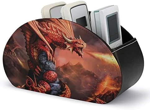 Fire Dragon Remote Control Storage Box Organizer com 5 compartimentos para quarto de mesa