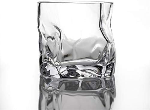 Hngm Tumblers Design Arte Crumple Irregular Fosted Brandy Snifter Whisky Rock Glass Vidro antiquado Copo Liqueu Gripes de cerveja de luxo