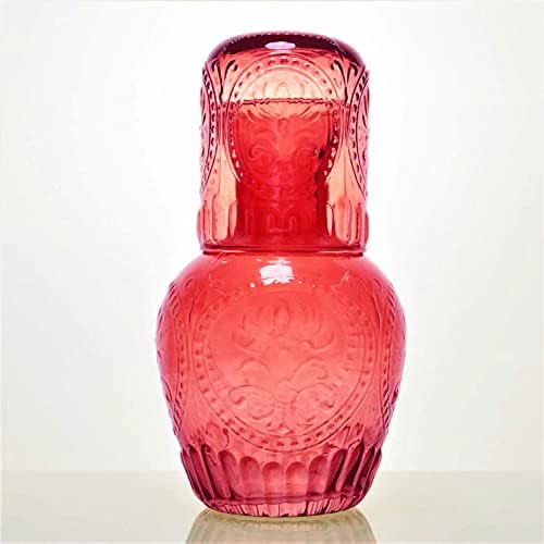 Mozacona alívio de vidro de vidro de cabeceira noturna jarro de suco de jarra com copo de copo de copo