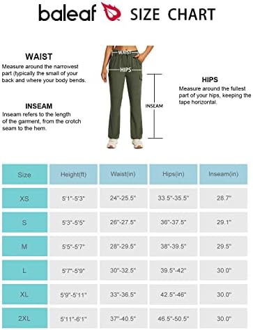 Calças de caminhada feminina Baleaf Corte calças secas rápidas resistentes à água UPF 50+ Outdoor