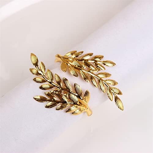 LLly 12pcs guardana fivela criativa Ears de trigo dourado ocidentais Ring Ring Ring Hotel Decoration Ornament