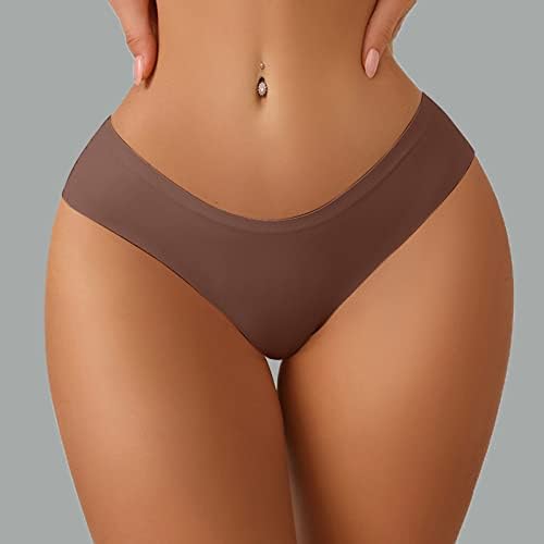 Joau feminino de renda sexy de renda sem costura invisíveis calcinha de seda biquíni baixa cobertura completa estriado fria