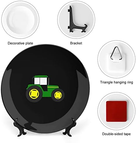 Placa decorativa da China de osso de traktor verde com stand home Wobble-Plate Placas de Placas de Placas Domésticas Presente de 7 polegadas