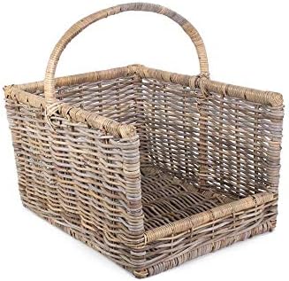 Red Horper Kubu Gray Rattan Open Termed Log Basket Set 3, conjunto de 3, marrom