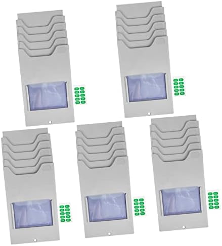 NUOBESTETY Holder Recorder Document Supplies with slots cartões multi-grid-Gerente de escritório de tempo Organizador expansível rack de montagem em parede cinza bolso para obter informações 5pcs montadas na parede
