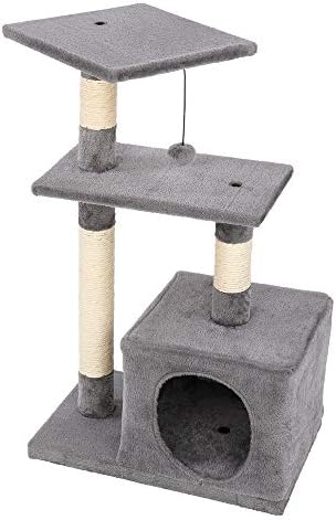 Cat Tree Stand House com postes de arranhões Torre de escalada de gatos e atividades Árvore alta de sisal Postagens de arranhões,