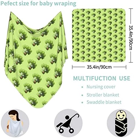 Waymay Broccoli Baby Blanket Recebendo Bergo para Casal de Capa de Swaddle Infantil