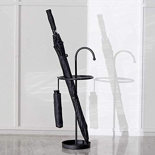 Whlmyh Umbrella Stand, Rack de guarda -chuva, porta -guarda -chuva de metal, rack decorativo, com 3 ganchos e bandeja de gotejamento