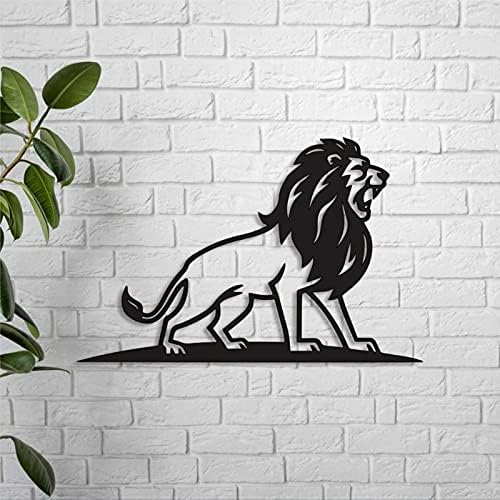 Godblessign Lion Metal Sign, Sign, Metal Wall Decor for Home Kitchen Coffee Barthroom Bar, Decoração de fazenda moderna Presente de inauguração, sinal de metal personalizado 14 18 24