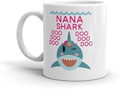 Caneca/xícara de café em cerâmica Shark Nana - Dia das Mães do Dia das Mães para Mãe Mãe Vovó