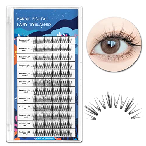 Etvite Lashes individuais Extensões de cílios DIY Clusters 3D, 228pcs C comprimento misto de comprimento misto de