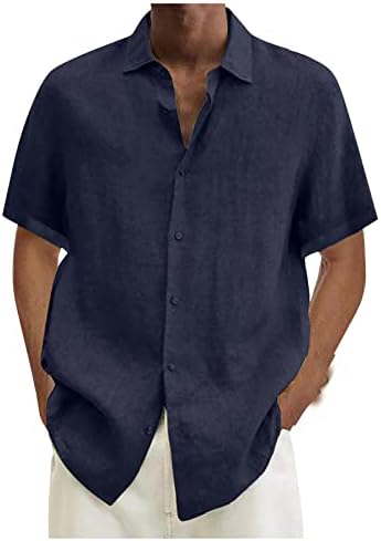 Camiseta masculina, designer primavera verão masculino linho de algodão casual de cor sólida camisetas de manga curta