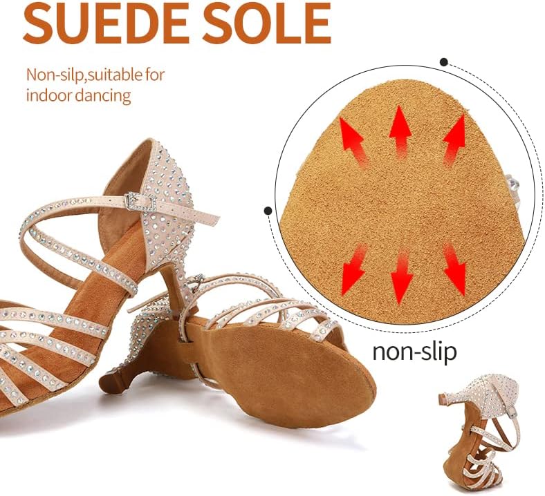 Sapatos de dança latina de cetim feminino de dkzsyim Salsa de salsa de salas de salas de salsa de salsa prática de dança, modelo AFCT404