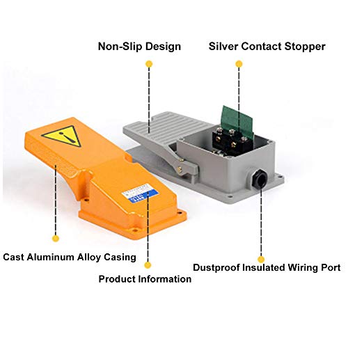 Pedal Fafeicy Pedal Switch, estrutura operacional de auto-retenção, com contatos de liga de prata, para equipamentos de