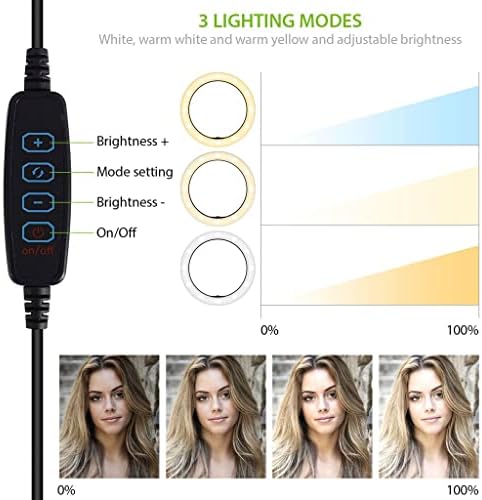 Bright Selfie Ring Tri-Color Light Compatível com seu trajeto Bluant 10 polegadas com remoto para transmissão ao vivo/maquiagem/youtube/tiktok/vídeo/filmagem