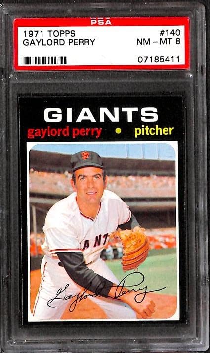 1971 Topps 140 Gaylord Perry PSA 8 07185411 - Cartões de beisebol com lajes