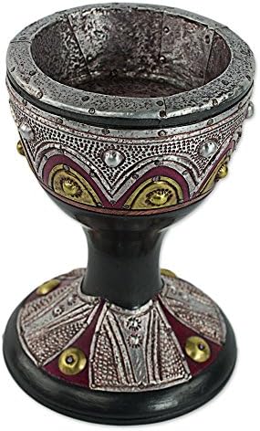 Novica Decorative Wood Bowl, multicolor, cálice real '