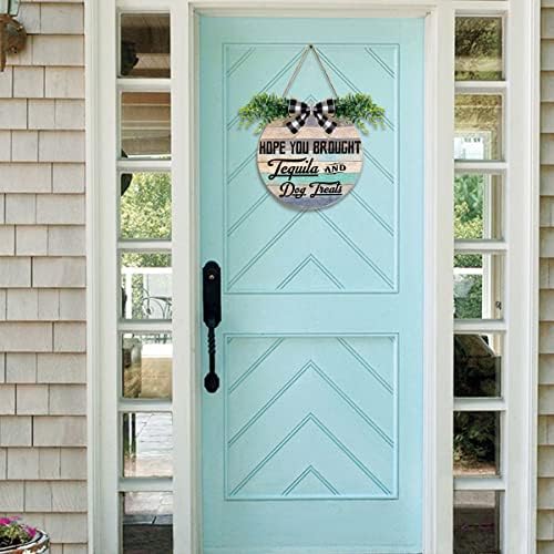 Sinal de boas -vindas para a porta da frente do lado de fora da porta engraçada da porta de madeira para a decoração da varanda da