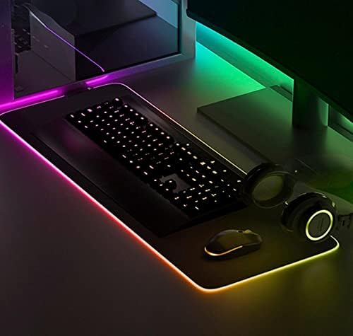 Jogador led mouse blide backlight pad jogador de computador grande mouse pad mouse teclado bloco de computadores de mesa grande 31,5 x 11,8 polegadas