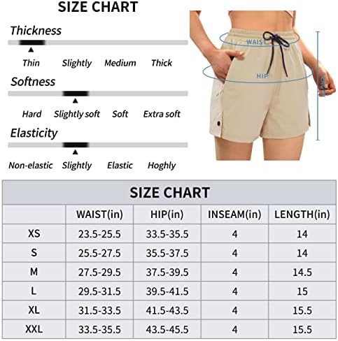 Afitne Women's 4 Shorts de caminhada rápida seca short de shorts ao ar livre de viagem shorts atléticos de golfe com bolsos resistentes à água