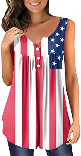 4 de julho Tampo de tanque de camisa para mulheres bandeira dos EUA verão casual tshirt sirt start estrelas patrióticas listras atléticas tampas de tanques atléticos
