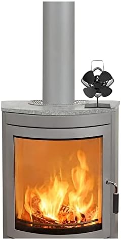Gayouny Mini Black Fireplace 4 Foot de fogão a calor Logro de madeira queimador de madeira ambientalmente silencioso fã