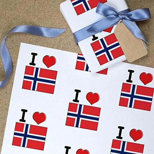 5 x A1 'I Love Noruega' embrulhar folhas de papel/embrulho