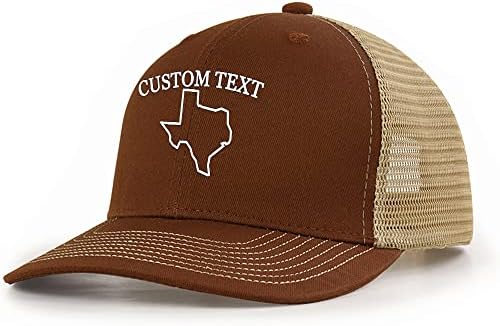 Texas Hat Text Custom/logotipo Design seu próprio chapéu de chapéu bordado de caminhoneiro ao ar livre