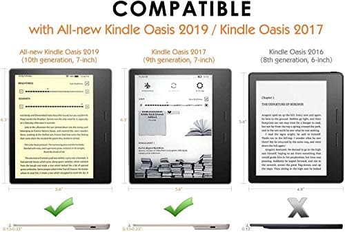 Yys Kindle Oasis Caso de couro PU seguro para água, apenas se encaixa no oásis de 7 ”de 7”, ouro rosa