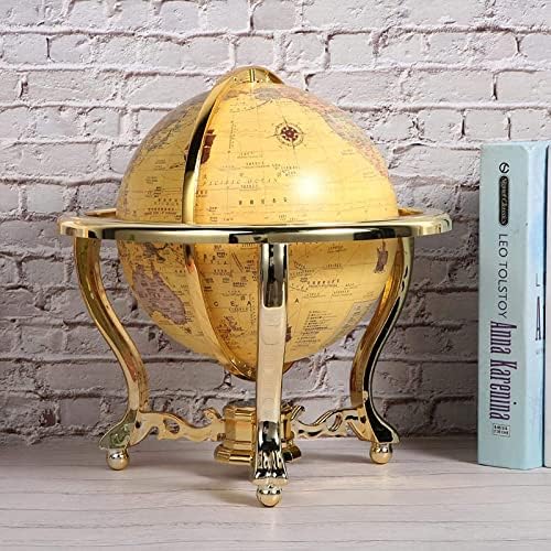HXHBD Globe, Desk Globe Globe Decor Mini Globo Retro World Globe, Desk Office for Teaching para Gift, Gold, Chinês e Mapa inglês/56