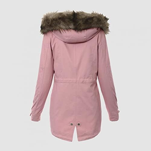 Jackets de inverno para mulheres moda, casacos para mulheres, puffer de inverno feminino para baixo de comprimento de bolso com capuz de pele removível