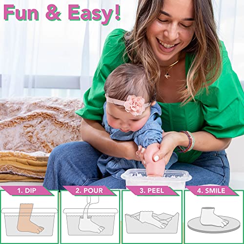 Luna Bean Baby Kit e Kit de elenco de mão - Kit de fundição de moldes - Presentes do dia da primeira mãe DIY, bebê Kit Kit de gênero