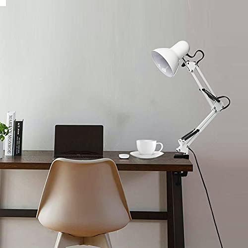 Lâmpada de mesa do Gupuzm LED com braçadeira - lâmpada de mesa de balanço com 1 lâmpadas frias LED 6500K - Lâmpada dobrável de mesa ， usada para escritório, trabalho, estudo, leitura do dormitório e lâmpada de mesa de proteção para os olhos