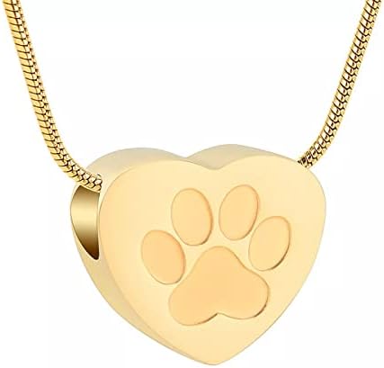 Komedo Dog/pata de gato impressão de amor amor em forma de coração garrafa de cremação de cremação de pingente de colar de colar