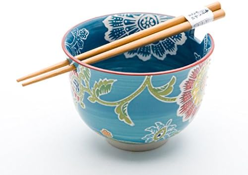Hinomaru Collection Qualidade de qualidade japonesa Ramen Udon Noodle Rice Tayo Bowl com pauzinhos Conjunto de presentes