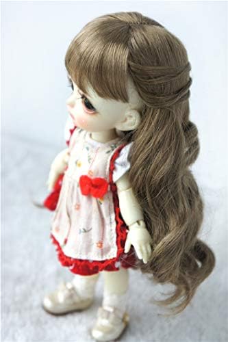 Perucas apenas JD417 5-6 polegadas Lady Lady Princesa BJD Wig 1/8 Acessórios de bonecas de mohair sintéticas