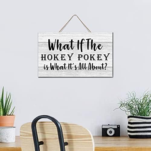 Placa de placa de madeira da fazenda e se a citação de Hokey Poky