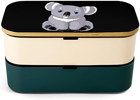 Animal fofo Koala Bento Bento Box à prova de vazamento Bento Box Recipientes de comida com 2 compartimentos para piquenique