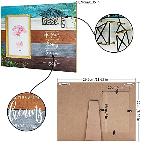 Presentes de formatura Thygiftree 2022 para ela, a filha, sobrinha-behind você, todas as suas memórias-4x6 Wood Graduation Picture Frame Collage com citações de graduação em arte 3D e ditados de presentes motivacionais de pai, mães, tia, tio