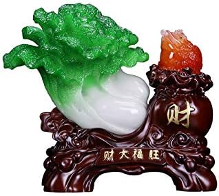 NYKK Desktop Decoration Golden Toad Cabbage Decoration Home Money Frog Decoration Crafts Feng Shui Lucky Golden Toad estátua atrai riqueza e boa sorte