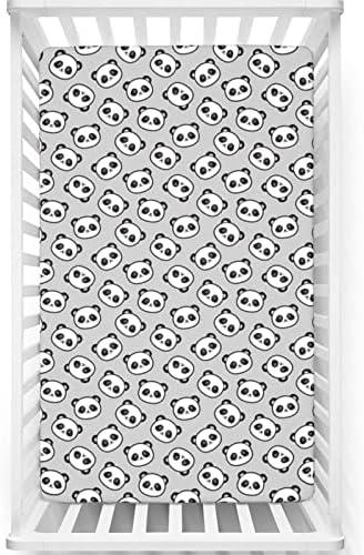Folha de berço com tema de panda, colchão de berço padrão equipado com folha de colchão macio de criança macia para