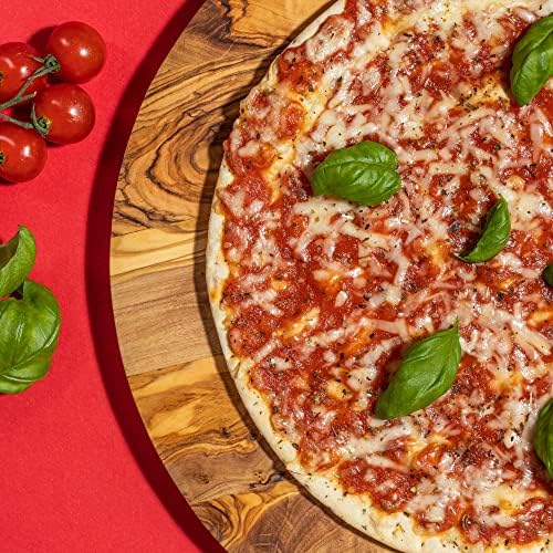 Soltako Olive Wood Pizza Constated, bandeja de servir, girando a casca de pizza com alça confortável, tábua de queijo de madeira,