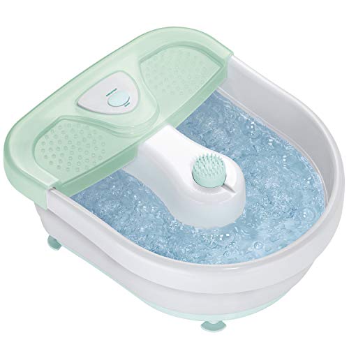 Conair Songencing Pedicure Foot Spa Bath com bolhas, Bacia Deep Basining Banho de pé com jatos, Seafoam/White