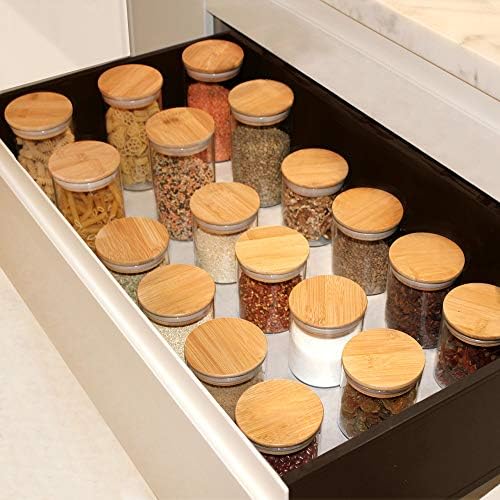 Jarros de vidro ecoevo com tampas de bambu, frascos de alimentos de vidro e conjuntos de vasilhas, 6 pacote de 26 onças