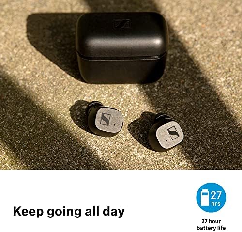 Sennheiser CX True Wireless fones de ouvido-fones de ouvido Bluetooth na orelha para música e chamadas com cancelamento de ruído passivo, controles de toque personalizáveis, aumento de graves, ipx4 e 27 horas de bateria, branca