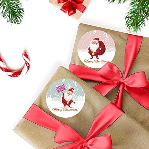Adesivo de vedação de presente de natal 1 rolo 500 pc cartas de feliz natal desenho animado Papai Noel Postações pequenos adesivos