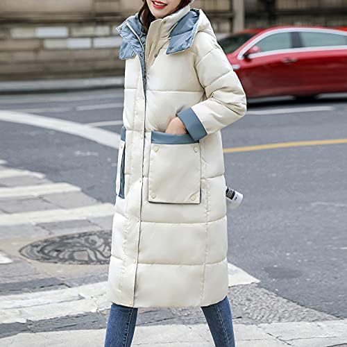 Jaqueta de escritório prdecexlu para mulheres inverno simples manga longa túnica quente botão de jaqueta quente confortável com algodão capuz