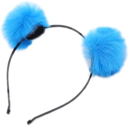 Xizhi 6pcs pompom baile de cabeça para a cabeça iridescente fofo hair loop bandeira de ouvido fofo fofinho fofo para crianças meninas