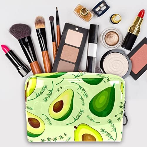 Tbouobt Bolsa cosmética para mulheres, bolsas de maquiagem Bolsa de higiene pessoal espaçosa Gre presente de viagem, Cartoon Abacate Green