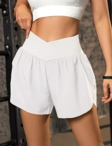 BMJL Womens Workout Shorts Elastic Casual Summer Shorts Runnando Quick Dry Gym High Wistide Athletic Shorts